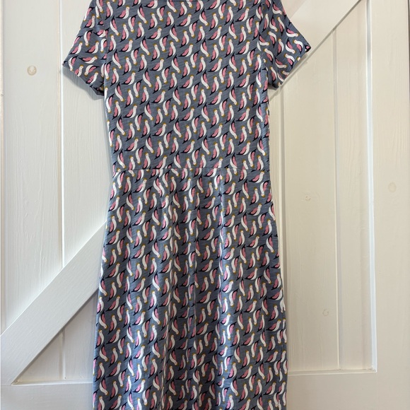 Boden Cockatoo Novelty Print Short Sleeve Dress Cotton Spring Summer Resort 4R - Picture 4 of 11